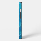 Etui iPhone 13 Abstraction de marbre d'agate bleu et sarcelle (Côté gauche)