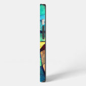 Etui iPhone 13 Abstraction de vitrail coloré (Côté gauche)