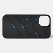 Etui iPhone 13 Abstrait Black Blue Steel Toutes les options (Verso Horizontal)