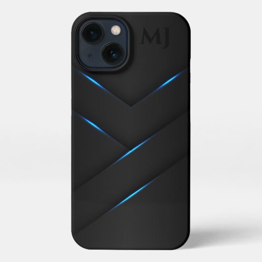 Etui iPhone 13 Abstrait Black Blue Steel Toutes les options (Verso)