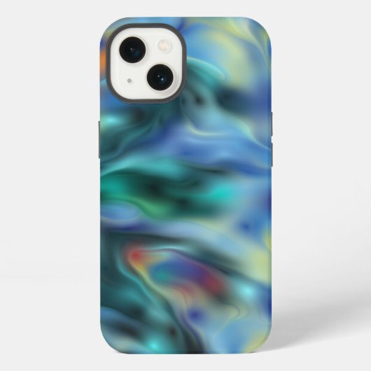 Etui iPhone 13 Abstrait Bleu (Verso)