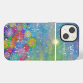 Etui iPhone 13 Abstrait champ impressionniste de fleurs (Verso Horizontal)