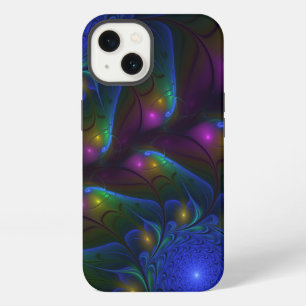 Etui iPhone 13 Abstrait Moderne Trippy Fractal Lumineux Coloré