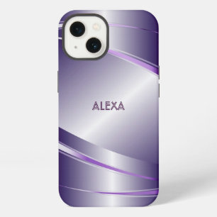 Etui iPhone 13 Acier teint pourpre sans métal Look - Monogramme