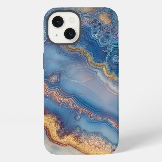 Etui iPhone 13 Agate Blue Dentelle (Verso)