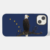 Etui iPhone 13 Aigle de l'Alaska et drapeau (Verso Horizontal)