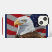 Etui iPhone 13 Aigle et drapeau américains (Verso Horizontal)