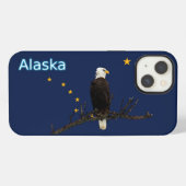 Etui iPhone 13 Aigle Et Drapeau De L'Alaska (Verso Horizontal)