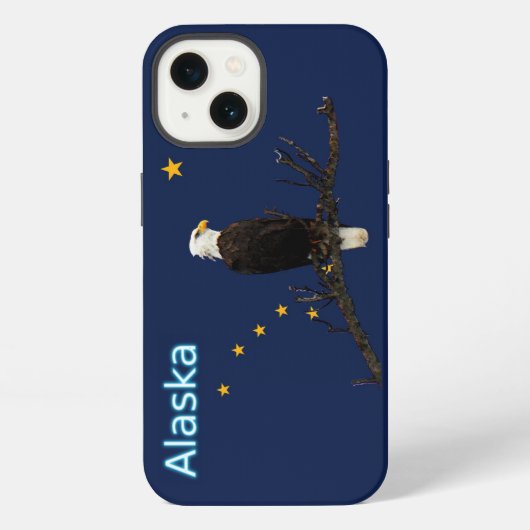 Etui iPhone 13 Aigle Et Drapeau De L'Alaska (Verso)