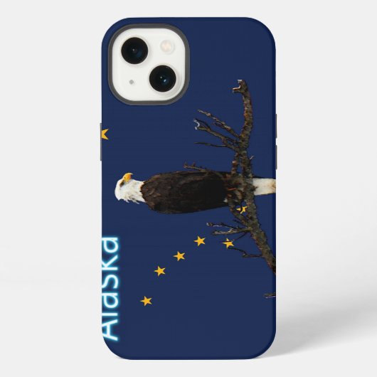 Etui iPhone 13 Aigle Et Drapeau De L'Alaska (Verso)