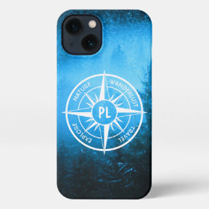 Etui iPhone 13 Aiguille de compas monogramme brouillard dans la f