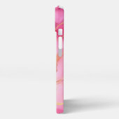 Etui iPhone 13 alcool rose art girly or (Côté gauche)