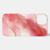 Etui iPhone 13 alcool rose encre or girly (Verso Horizontal)