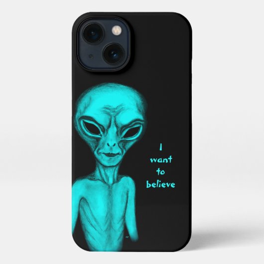 Etui iPhone 13 Alien, je veux croire (Verso)