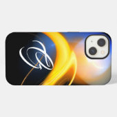 Etui iPhone 13 ALIEN PEARL MONOGRAM Blanc Jaune Fractale (Verso Horizontal)
