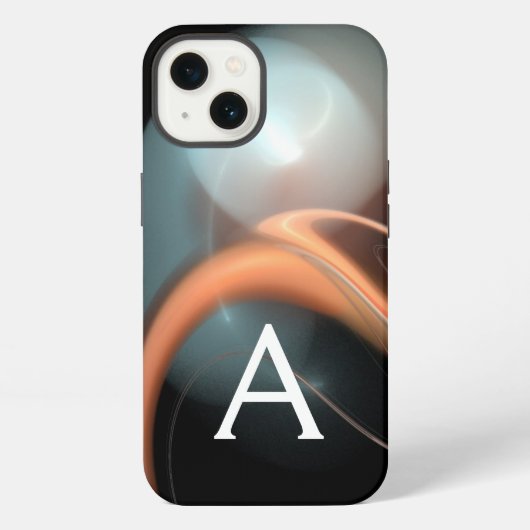 Etui iPhone 13 ALIEN PEARL MONOGRAM Rose Blanc Fractal (Verso)