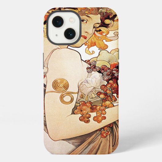 Etui iPhone 13 Alphonse Mucha Lady Au Fruit (Verso)