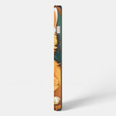 Etui iPhone 13 Alphonse Mucha Style Chat orange (Côté gauche)