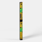 Etui iPhone 13 Ananas Dorés Sur Rayures | Monogramme (Côté droit)