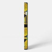 Etui iPhone 13 Ananas Dorés Sur Rayures | Monogramme (Côté gauche)