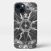 Etui iPhone 13 Ancien Rose Compass (Verso)