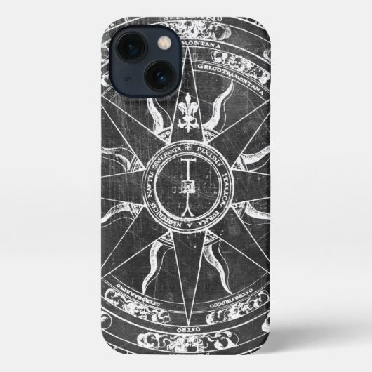 Etui iPhone 13 Ancien Rose Compass (Verso)