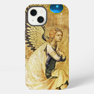 Etui iPhone 13 ANGE DE L'ANNONCIATION EN OR ET BLEU,Parchemin