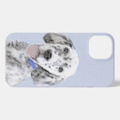 Etui iPhone 13 Anglais Setter Blue Belton Peinture Chien Art (Verso Horizontal)