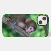 Etui iPhone 13 Animaux Bébés les Plus Mignons | Singe Bébé (Verso Horizontal)