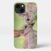 Etui iPhone 13 Animaux de bébés cutest | Bunny Kiss (Verso)