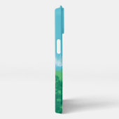 Etui iPhone 13 Anniversaire Maman -Moderne -Bleu-Nature-Couvertur (Côté droit)