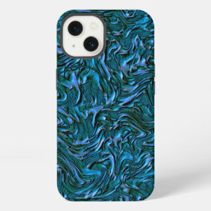 Etui iPhone 13 Apparence d'un bleu royal ou de cadet texturé de m