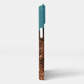 Etui iPhone 13 Aqua bleu bronze éclatante couleur bloc Monogramme (Côté droit)