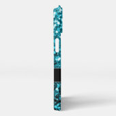 Etui iPhone 13 Aqua bleu Turquoise faux parties scintillant scint (Côté droit)