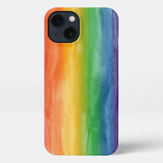 Etui iPhone 13 Aquarelle arc-en-ciel (Verso)
