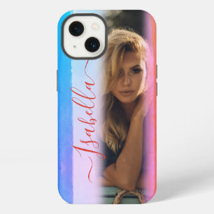 Etui iPhone 13 Aquarelle Moderne Ajoutez Votre Propre Photo Nom P