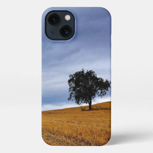 Etui iPhone 13 Arbre dans un champ de blé (Verso)