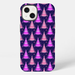 Etui iPhone 13 Arbre de Noël bleu rose Motif Design
