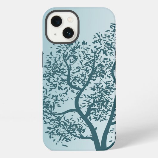Etui iPhone 13 Arbre turquoise (Verso)