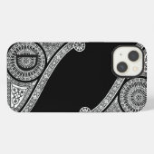 Etui iPhone 13 ARCHITECTURE DE RENAISSANCE Monogramme noir blanc (Verso Horizontal)