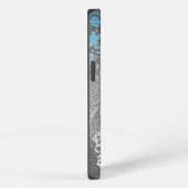 Etui iPhone 13 Argent Pailleté (Côté droit)