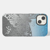 Etui iPhone 13 Argent Pailleté (Verso Horizontal)