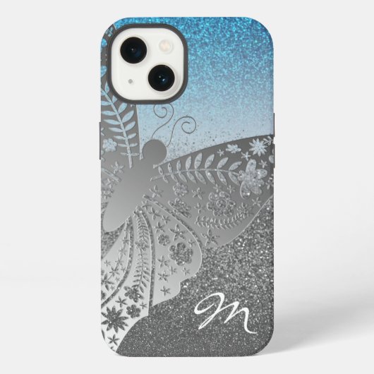 Etui iPhone 13 Argent Pailleté (Verso)