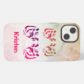 Etui iPhone 13 Arrière - plan en marbre Tiger Face (Verso Horizontal)