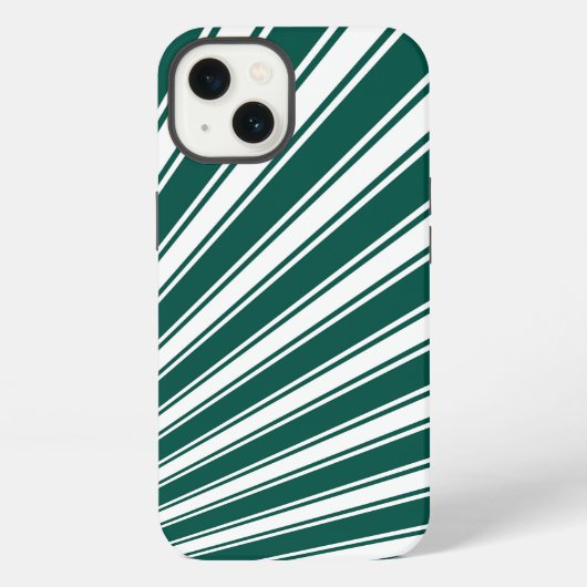 Etui iPhone 13 Arrière - plan rétro Turquoise vert Funky Sun Rays (Verso)
