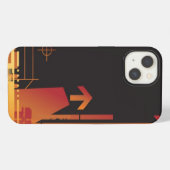 Etui iPhone 13 Arrière - plan tramé technique 2 (Verso Horizontal)