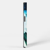 Etui iPhone 13 Art abstrait bleu vert (Côté droit)