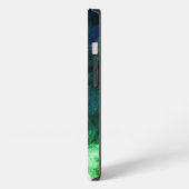 Etui iPhone 13 Art abstrait bleu vert (Côté gauche)