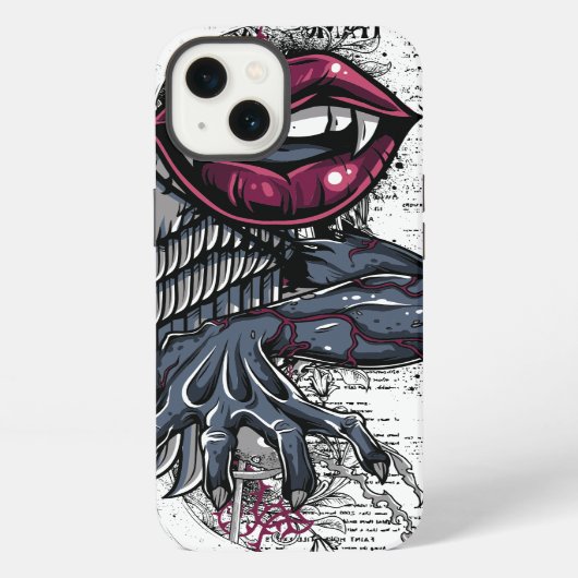 Etui iPhone 13 Art abstrait vampire (Verso)