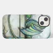 Etui iPhone 13 Art de fantaisie de fées du dragon vert Fées (Verso Horizontal)